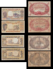 French Colonial (4) Cameroun 5,000 Francs (1974) Pick 17 Fine, Chad 5,000 Francs Pick 5 about Fine, Guadeloupe Banque de la Guadeloupe 5 Francs red on...