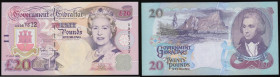 Gibraltar 20 Pounds 1st July 1995 Pick 27 First Series AA 067332 Nelson reverse Unc