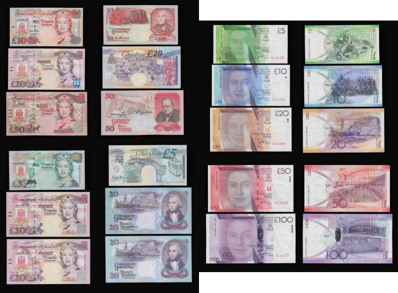 Gibraltar 5 Pounds Millennium Pick 29, 10 Pounds 1 July 1995, 20 Pounds 1 July 1...