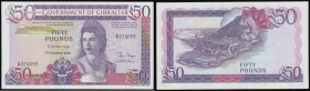 Gibraltar 50 Pounds Pick 24 dated 27th November 1986 signature B. Traynor serial number A 074055, about UNC - UNC