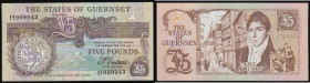 Guernsey 5 Pounds Trestain Pick 53b Unc series H999943