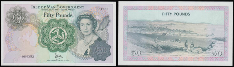 Isle of Man &pound;50 1983 issue Pick 39 serial number 084352 Unc