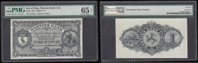 Isle of Man Martins Bank Ltd &pound;1 dated 1st February 1957 serial No.215941, Pick19b, Gem Uncirculated and Exceptional Paper Quality and graded 65 ...