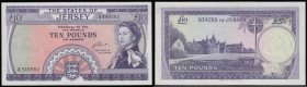 Jersey 10 Pounds Clennet (1972) Pick 10 AU (2 light folds bottom right corner otherwise UNC) scarce in high grade