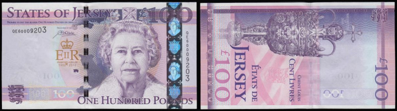 Jersey 100 Pounds 2012 Commemorative issue Pick 27 series QE 60009203 Unc (light...