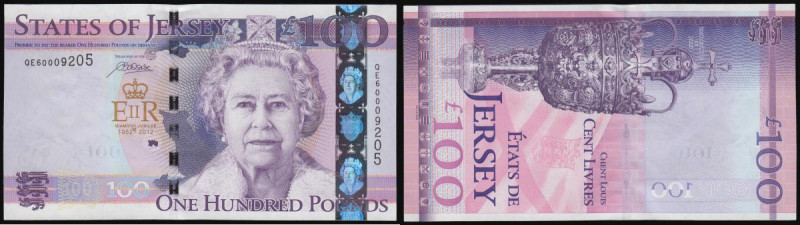 Jersey 100 Pounds 2012 Commemorative issue Pick 27 series QE 60009205 Unc (light...