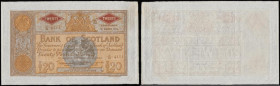 Scotland Bank of Scotland 20 Pounds large type uniface brown and red on white EDINBURGH 16 March 1944 S/N 6/H 4111 Elphinstone and Crawford Calloway a...