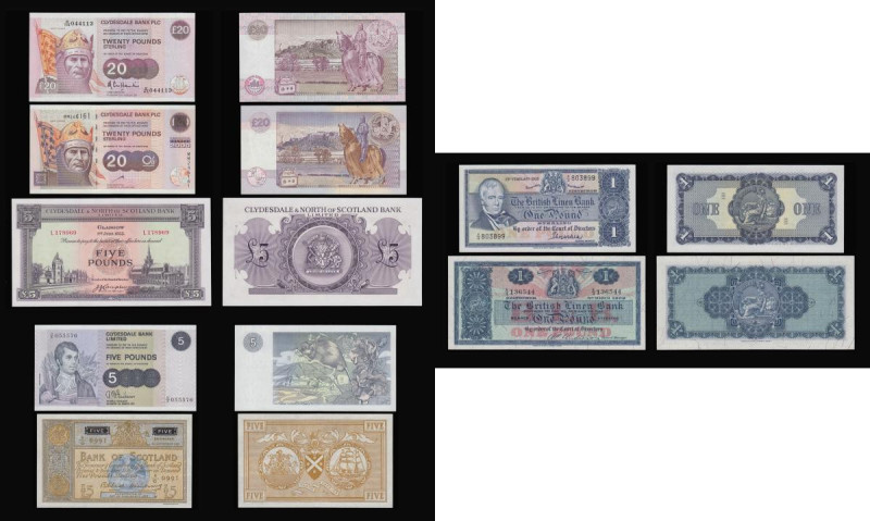 Scotland Bank of Scotland 5 Pounds 22.9.1961 AU Pick 103. British Linen 1 Pound ...