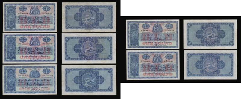Scotland British Linen Bank 1 Pound signed by John Waugh (5) 30 Nov 1931 S/N V 2...