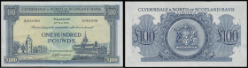 Scotland Clydesdale and North of Scotland Bank 100 Pounds Glasgow 2nd May 1951 S/N A001086 signed Campbell Pick 194 AU with a pleasing original sheen,...