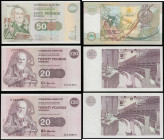 Scotland Clydesdale Bank PLC (3) 50 Pounds 25 April 2003 EF Pick 225b. 20 Pounds Hamilton Pick 215c (2) 18 Sept 1987 EF and 2 Aug 1990 AU