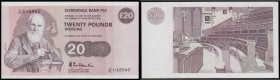 Scotland Clydesdale Bank PLC 20 Pounds Glasgow 8th April 1985 Pick 215b signed Cole-Hamilton Unc or near so and scarce in this high grade, S/N D/DL 04...