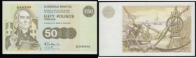Scotland Clydesdale Bank PLC 50 Pounds 20th April 1992 Pick 222 S/N D/AN 000006 EF