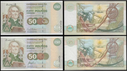 Scotland Clydesdale Bank PLC 50 Pounds 22nd March 1996 signed Goodwin S/N A/AL 000171 and 9 January 2006 signed Thorburn Pick 225a and 225c AU-UNC
