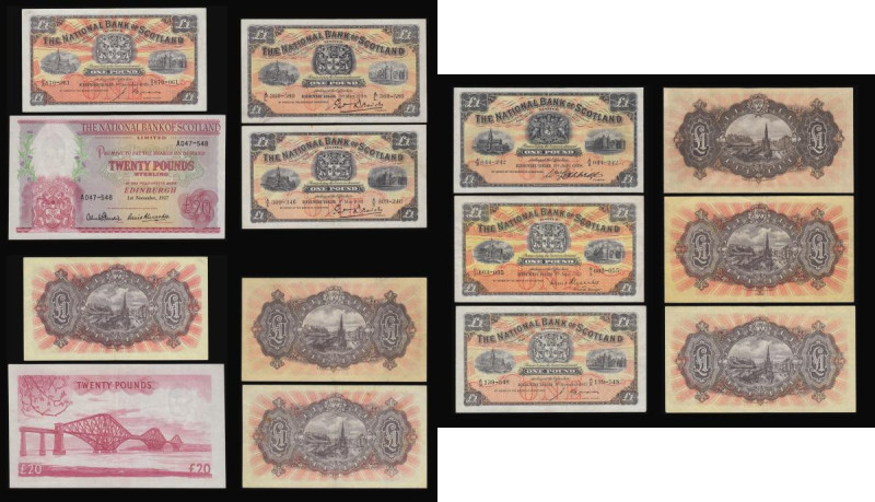 Scotland National Bank of Scotland 20 Pounds 1 Nov 1957. 1 Pound 2 July 1928, 3 ...