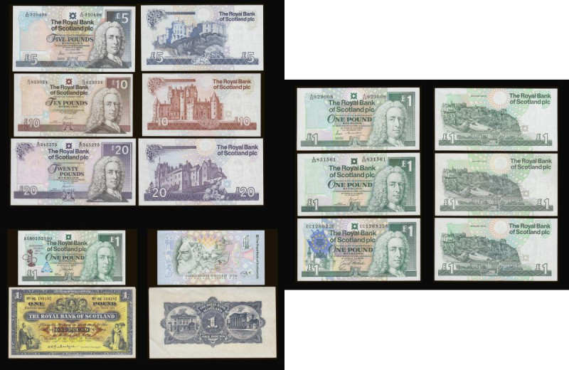 Scotland Royal Bank of Scotland (8) 1 Pound 2.3.1964 EF, 8.12.1992 AU, 13.12.198...