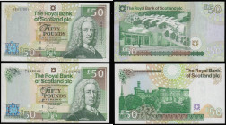Scotland The Royal Bank of Scotland 50 Pounds 14th September 2004 (2) S/N RBS 12001 and A/1 132002 Pick 366 and 367 both Unc