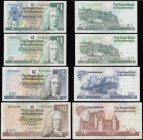 Scotland, Bank of Scotland (4) One Pounds 24.3.1992 and 8.12.1992 AU-Unc, Five Pounds 24.1.1990 EF, Ten Pounds 28.1.1992 VF