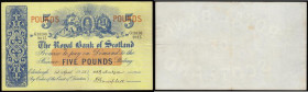Scotland, The Royal Bank of Scotland Five Pounds 1st April 1958 G18196 9015 VF