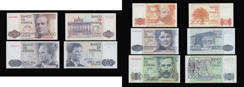 Spain 200 Pesetas 1980 Pick 156, 500 Pesetas 1979 Pick 157, 1,000 Pesetas 1979 P...