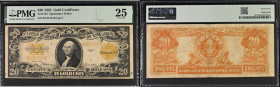 USA Treasury 20 Dollars Gold Certificate Pick 275 series of 1922 golden seal and serial number K15311337 signature Speelman and White portrait George ...