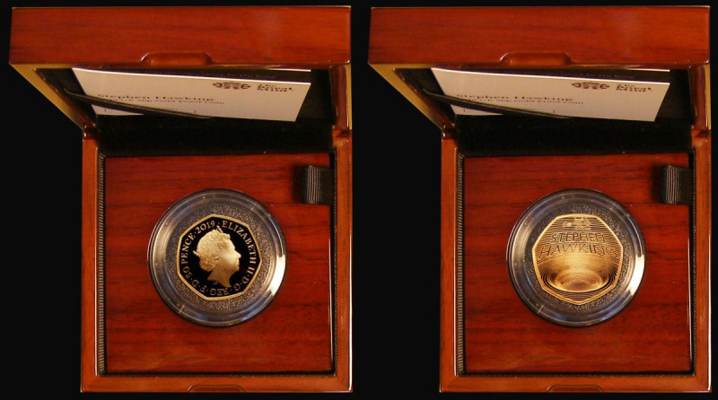 Fifty Pence 2019 Stephen Hawking S.H73 Gold Proof nFDC the reverse with some ton...