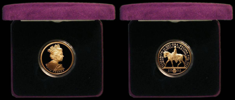 Five Pound Crown 2002 Queen Elizabeth II Golden Jubilee Gold Proof S.L10, the re...