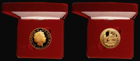 Five Pound Crown 2005 200th Anniversary of the Battle of Trafalgar Gold Proof S.L14 nFDC with some light handling marks on the obverse, in the Royal M...
