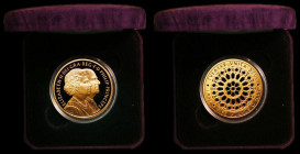 Five Pound Crown 2007 Queen Elizabeth II and Prince Philip Diamond Wedding S.L17 Gold Proof nFDC to FDC the obverse with very light toning, in the Roy...