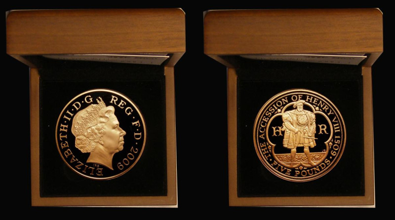 Five Pound Crown 2009 500th Anniversary of the Accession of Henry VIII Gold Proo...