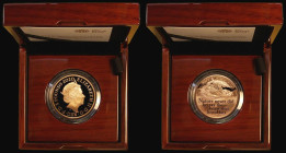 Five Pound Crown 2020 250th Anniversary of the Birth of William Wordsworth S.L88 Gold Proof, Reverse: A sunburst through a cloudy sky shines upon a mo...