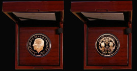 Five Pound Crown 2022 Queen Elizabeth II Memorial Gold Proof, S.L132 Obverse: Portrait of King Charles III by Martin Jennings, Reverse: Two portraits ...
