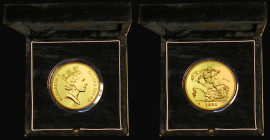 Five Pounds Gold 1991U S.SE4, Marsh F.59, BU in the Royal Mint green box of issue with certificate