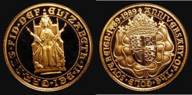 Half Sovereign 1989 500th Anniversary of the First Gold Sovereign S.SB3 Proof nFDC/FDC (the odd fleck of light toning) in a plastic capsule