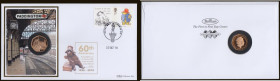 Numismatic Cover 2019 Paddington 60th Anniversary comprising Fifty Pence 2019 Paddington at The Tower Gold Proof S.H75 nFDC/FDC with a hint of toning,...