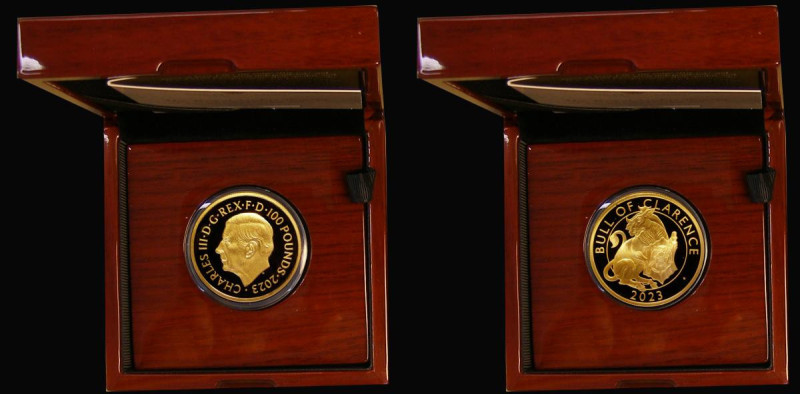 One Hundred Pounds 2023 Gold Proof One Ounce, The Royal Tudor Beasts - The Bull ...