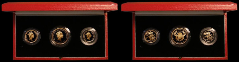 United Kingdom 1986 3-coin Gold Set, comprising Two Pounds Commonwealth Games, S...