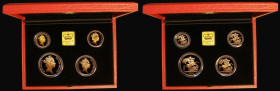 United Kingdom 1990 Gold Proof Four Coin Sovereign Collection Five Pounds, Two Pounds, Sovereign and Half Sovereign, S.PGS12, nFDC to FDC the Sovereig...