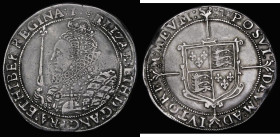 Crown Elizabeth I Seventh issue, S.2582, mintmark 1 (1601), 29.27 grammes, the obverse Good Fine with some old thin scratches and minor flan stress ma...