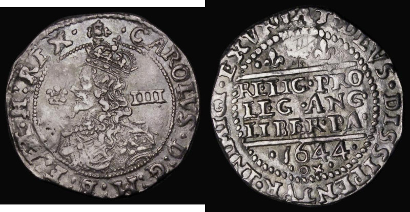 Groat Charles I Oxford Mint S.2985 mintmark Floriated Cross on obverse only, 2 g...