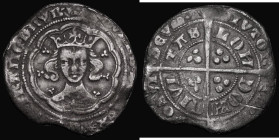 Groat Edward III Pre-Treaty period, London Mint, S.1565, 4.34 grammes, Fine or better with grey tone on a wavy and irregularly shaped flan with a smal...