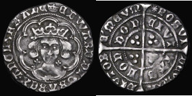 Groat Edward IV Light Coinage, London Mint, Quatrefoils at neck and on breast, S.2001 mintmarks Coronet/Sun, 3.04 grammes, Good Fine