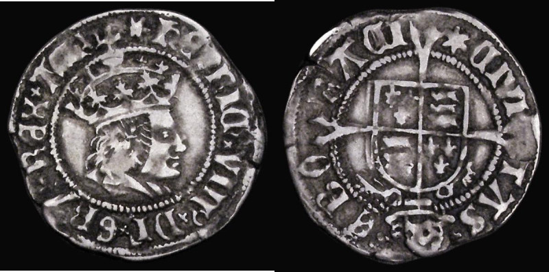 Halfgroat Henry VIII First Coinage, York Mint, Archbishop Wolsey, Reverse: CIVIT...