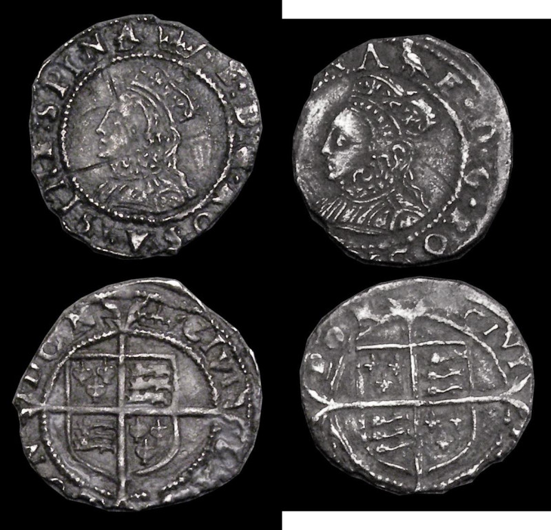Pennies Elizabeth I (2) Second Issue S.2558 mintmark Martlet, 0.36 grammes, VF/G...