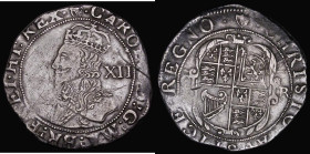 Shilling Charles I Group D, Fourth Bust, type 3.1, with falling lace collar, with inner circles, Reverse: Oval garnished shield with CR at sides, S.27...