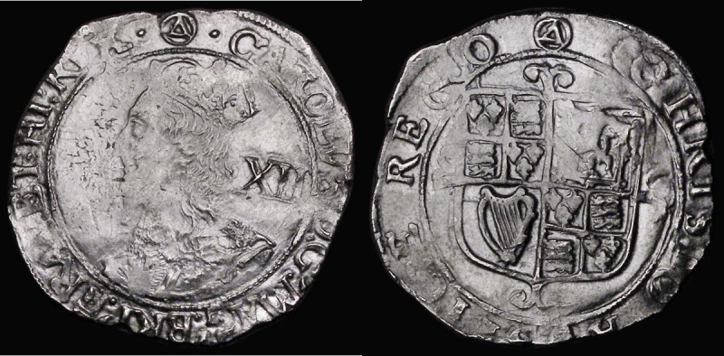Shilling Charles I Group F, Sixth Large 'Briot' bust. S.2799, mintmark Triangle ...