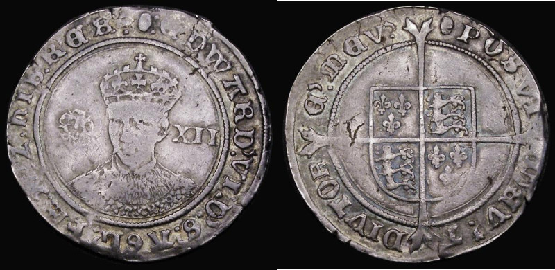 Shilling Edward VI Fine Silver Issue S.2482, 5.89 grammes, mintmark Tun, portrai...