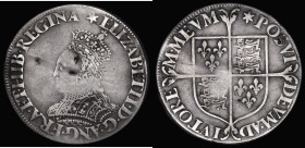 Shilling Elizabeth I Milled Issue. (1561-1571) Intermediate size (30mm) Decorated dress, S.2591, Mintmark Star, 5.70 grammes, Fine and creased with tw...