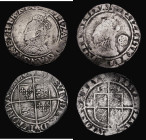 Shilling Elizabeth I Sixth Issue S.2577, mintmark Woolpack, (mostly off the flan) 5.72 grammes, Fine, Sixpence 1575 Intermediate Bust 4B, ear shows, S...