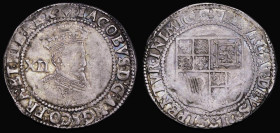 Shilling James I, First Coinage, Second Bust, beard appears to merge with collar, S.2646, mintmark Lis, 6.06 grammes, Good Fine, on a full round flan,...